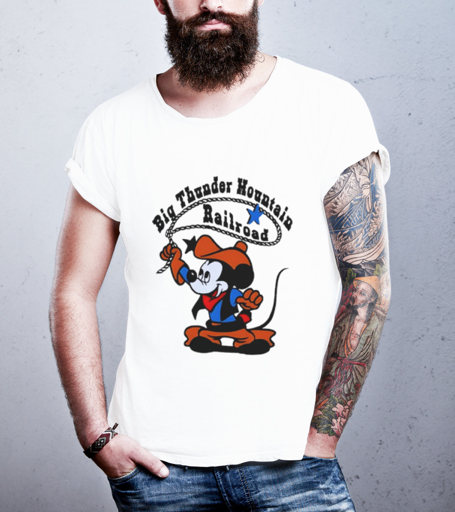 Mickey Mouse Cowboy Lasso Big Thunder Mountain Railroad T-Shirt