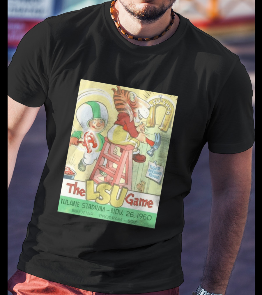 1960 The LSU Game Tulane Stadium Souvenir Program Tiger Dressing Room November 26 T-Shirt