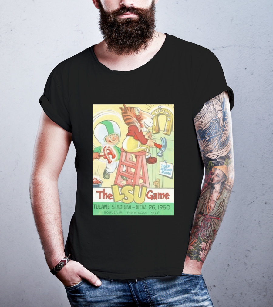 1960 The LSU Game Tulane Stadium Souvenir Program Tiger Dressing Room November 26 T-Shirt