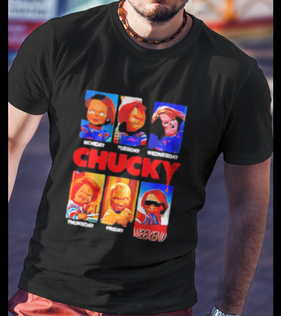 Child's Play Chucky Monday To Weekend Expressions T-Shirt