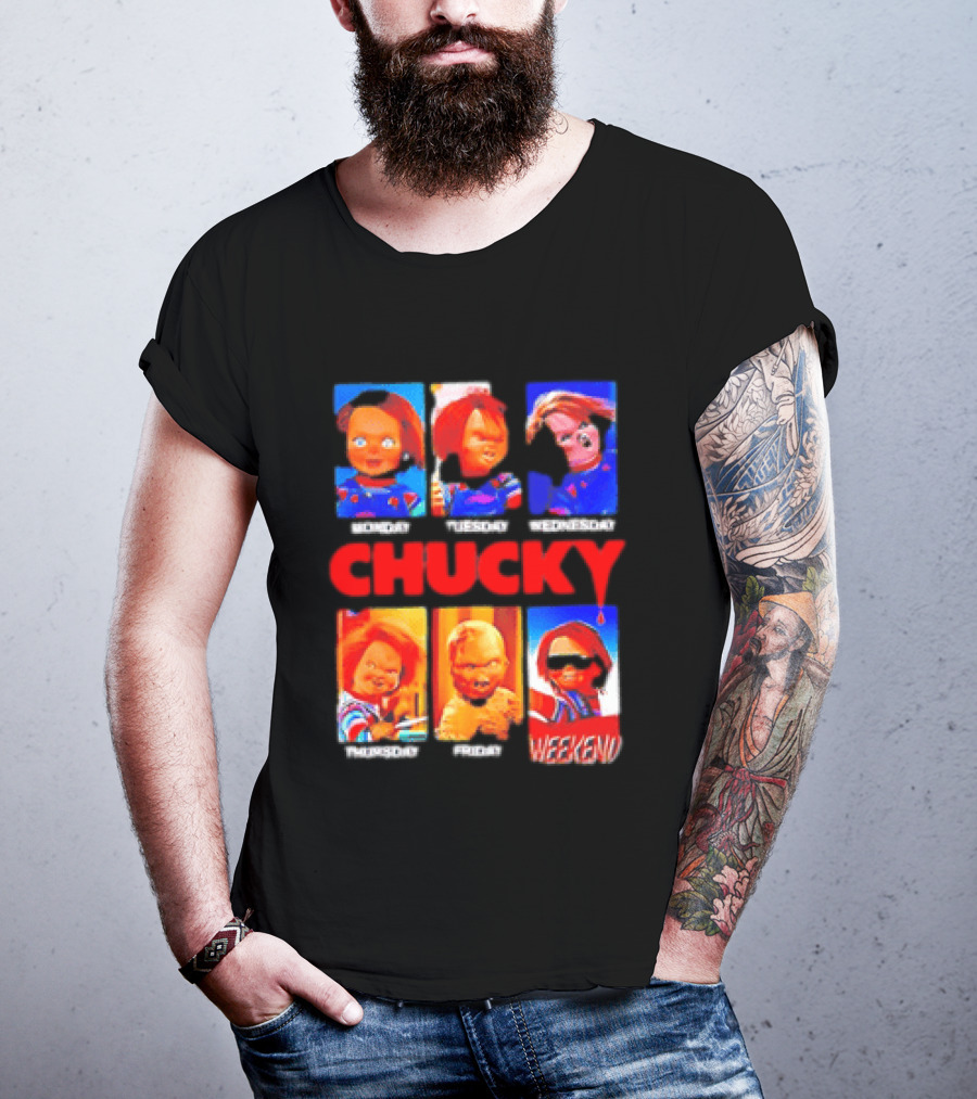 Child's Play Chucky Monday To Weekend Expressions T-Shirt