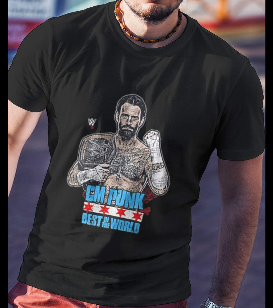 CM PUNK Best In The World Chicago Stars Wrestling Champion T-Shirt