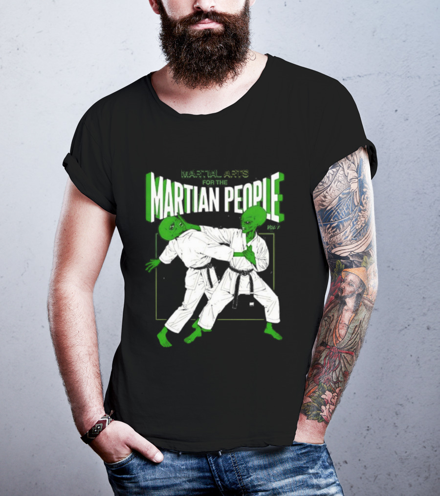 Martial Arts For The Martian People Vol 1 Green Martian Figures In Gi T-Shirt