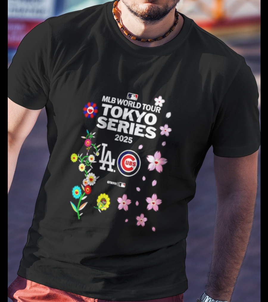 MLB World Tour Tokyo Series 2025 LA Dodgers Chicago Cubs Blossoms T-Shirt