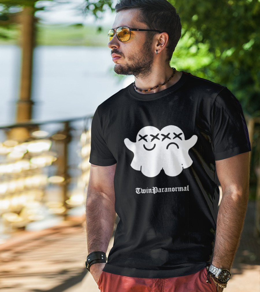 Twin Paranormal Ghost Duo Spooky Matching Spirits T-Shirt