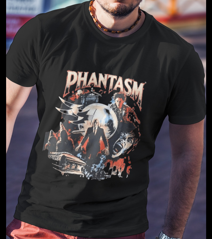Phantasm Tall Man Screaming Face Mausoleum Graveyard Horror T-Shirt