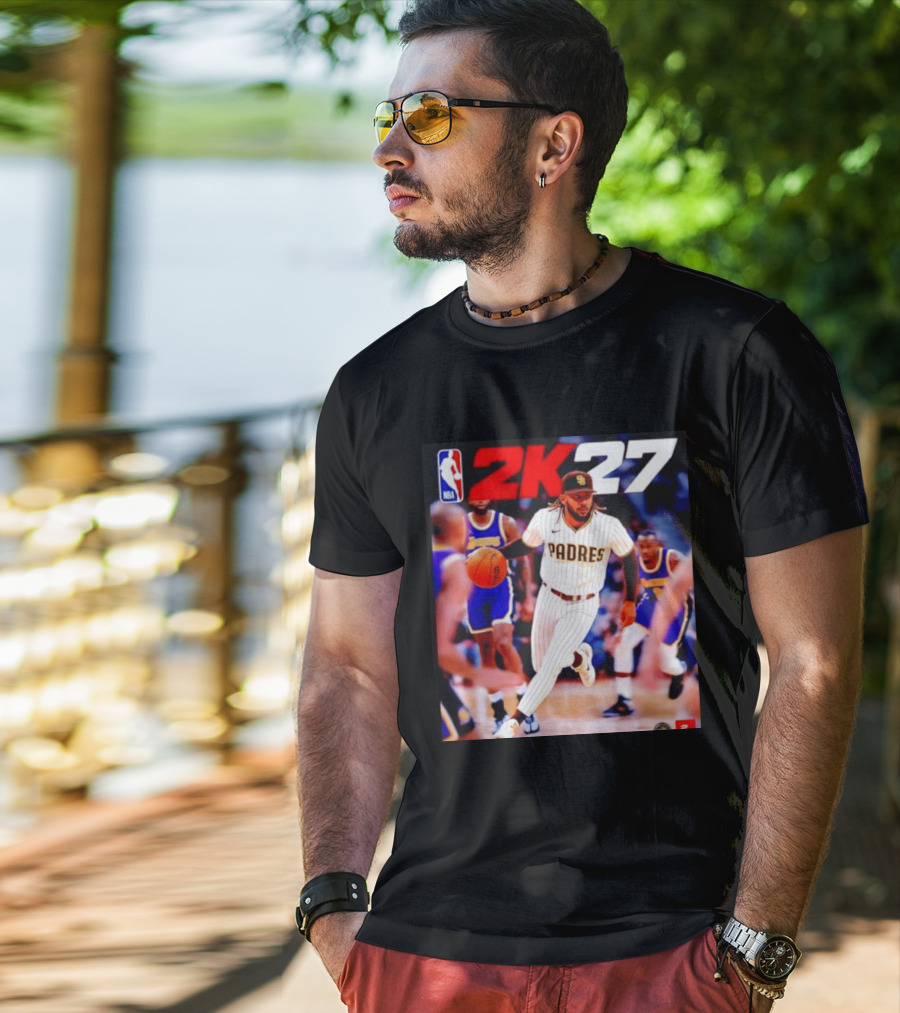 San Diego Padres NBA 2K27 Crossover Concept With Basketball Action T-Shirt