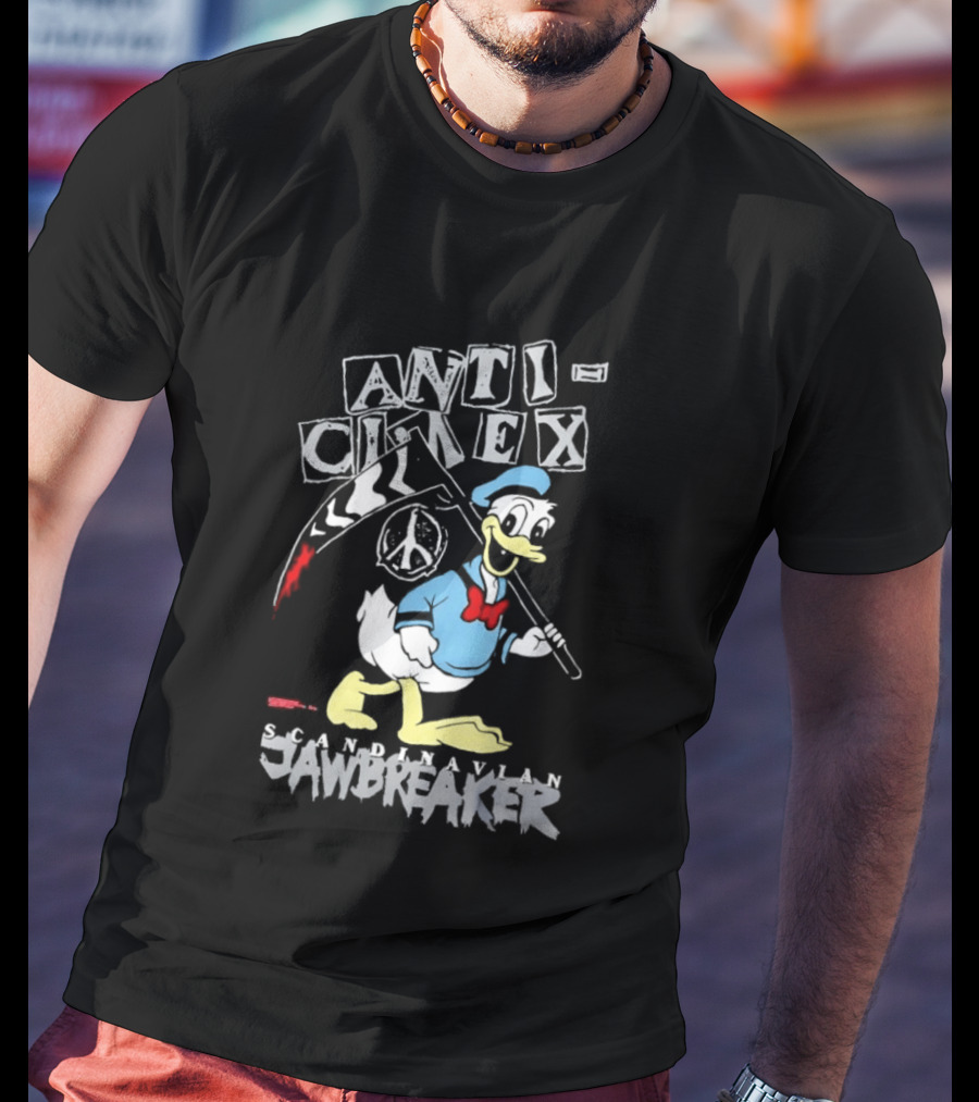 Anti Cimex Scandinavian Jawbreaker Donald Duck Scythe Peace Sign T-Shirt