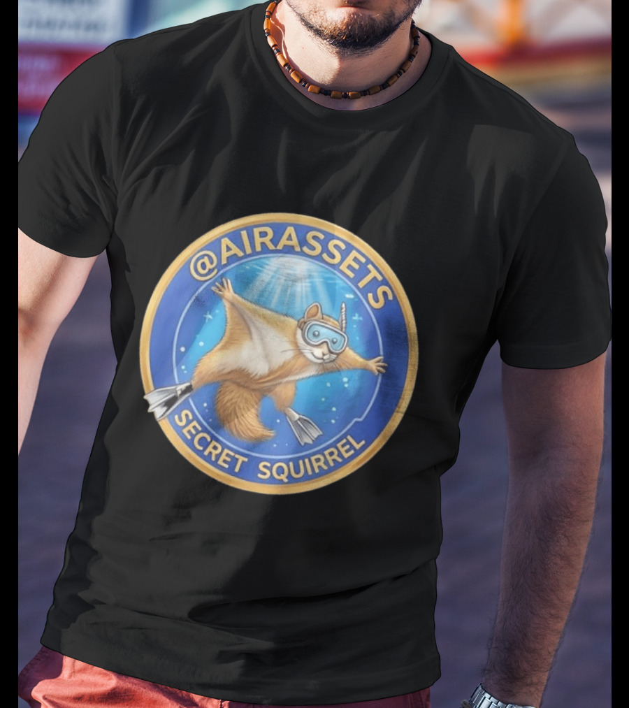 AIRASSETS Secret Squirrel Scuba Diving Flying Squirrel T-Shirt