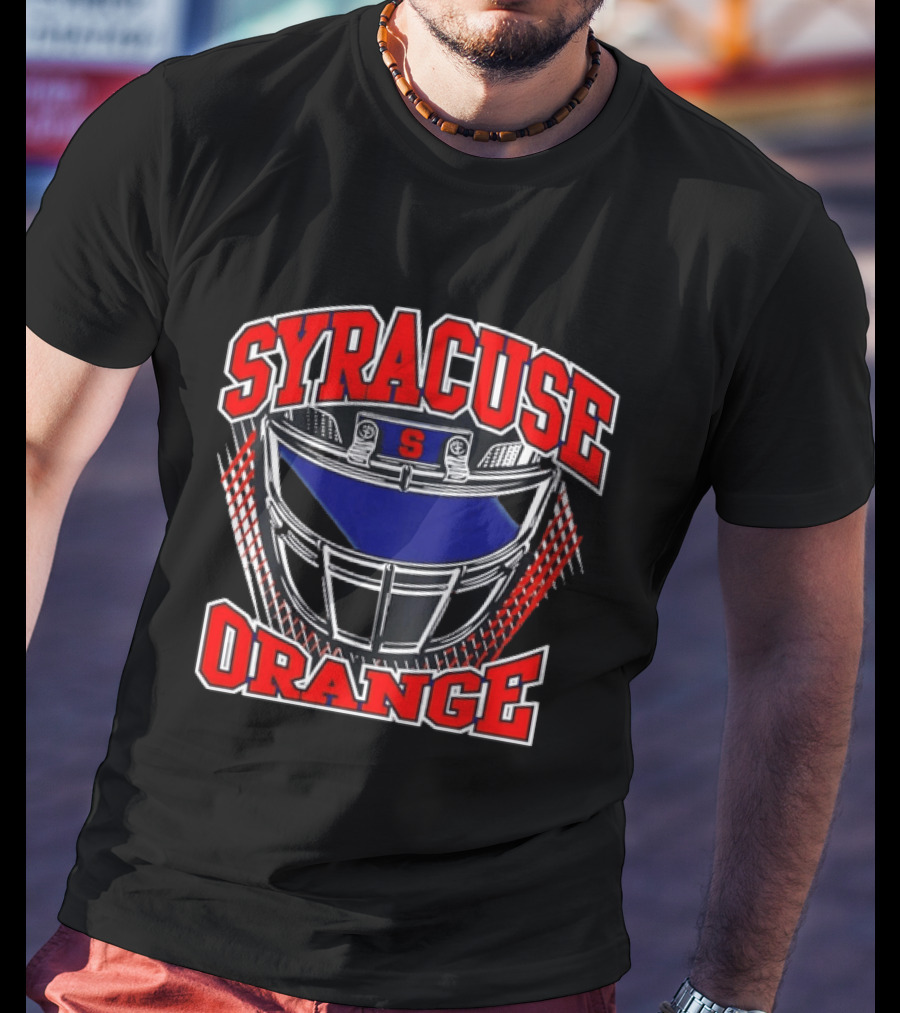 Syracuse Orange Football Helmet S Logo Gridiron T-Shirt