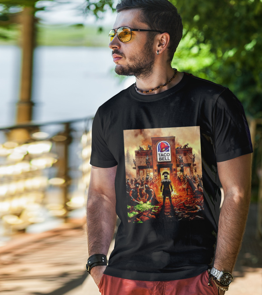 Taco Bell Medieval Knights Battle Fantasy Scene T-Shirt
