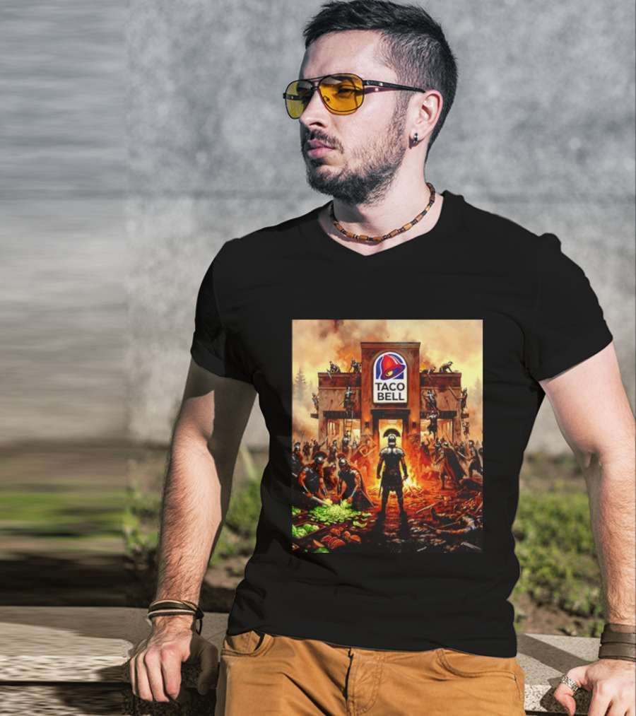 Taco Bell Medieval Knights Battle Fantasy Scene T-Shirt
