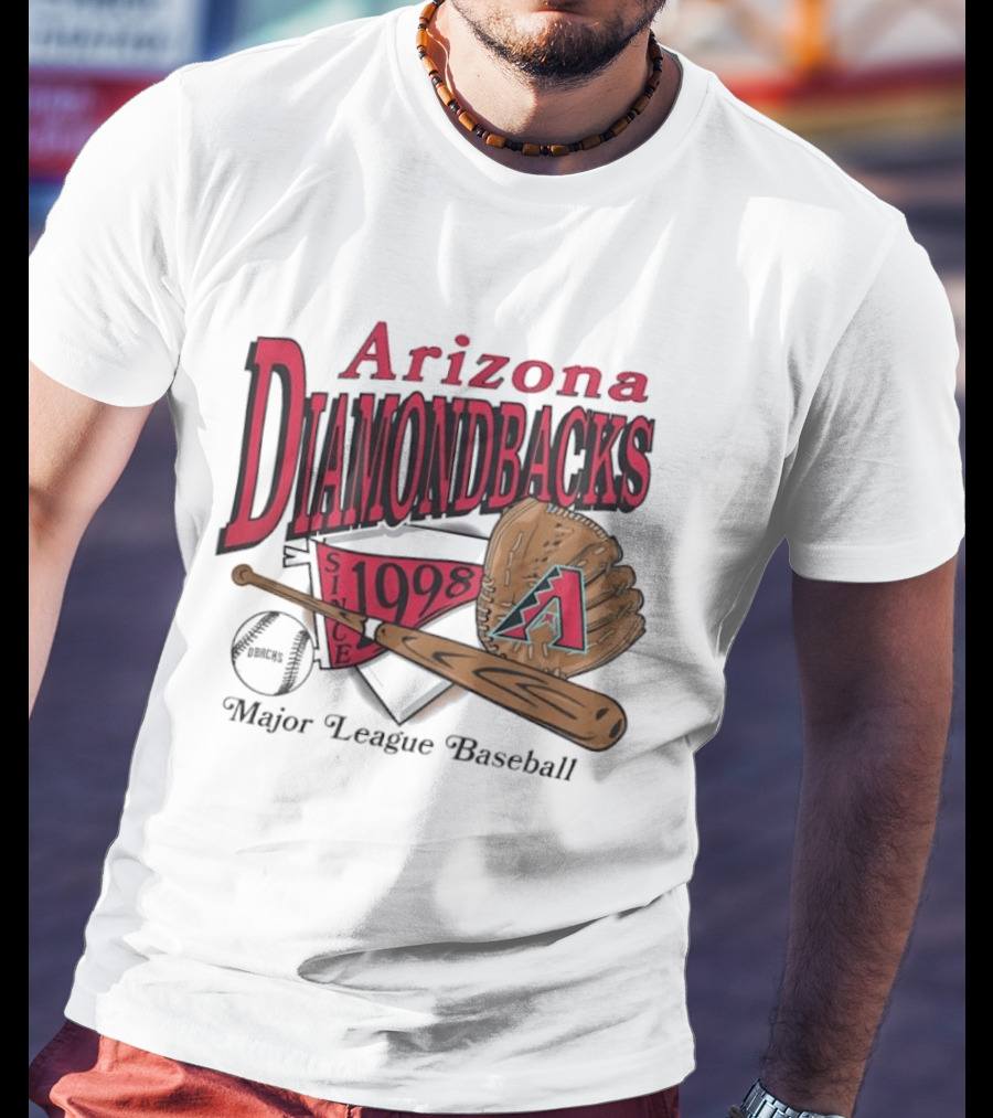 Arizona Diamondbacks Since 1998 Baseball Glove And Bat Major League T-Shirt
