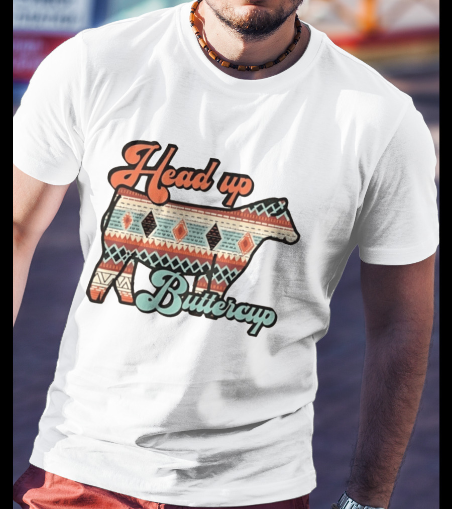 Head Up Buttercup Cow Aztec T-Shirt