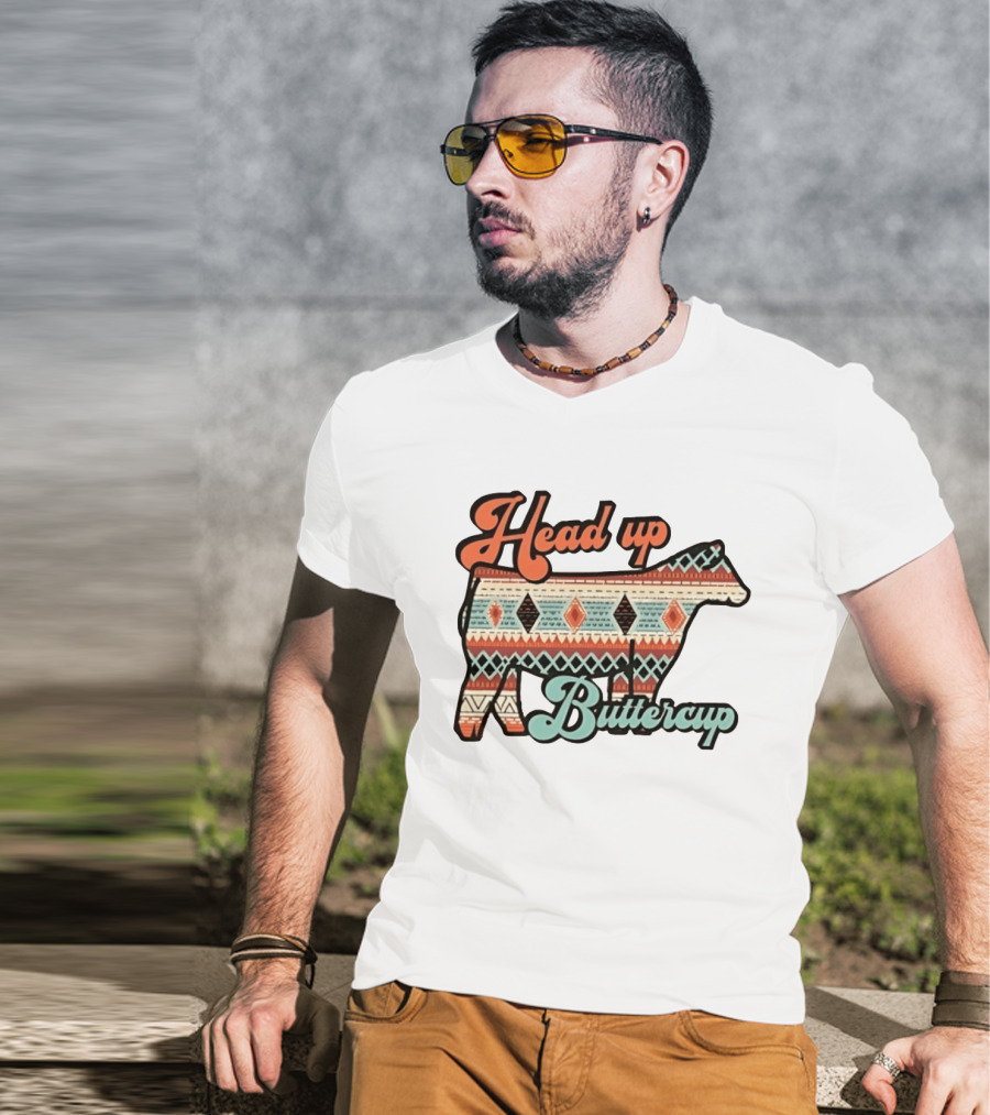 Head Up Buttercup Cow Aztec T-Shirt