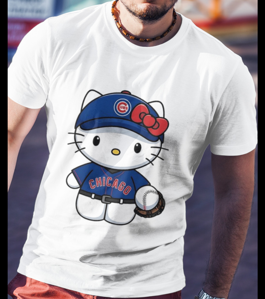 Hello Kitty Chicago Cubs Baseball MLB Collaboration T-Shirt