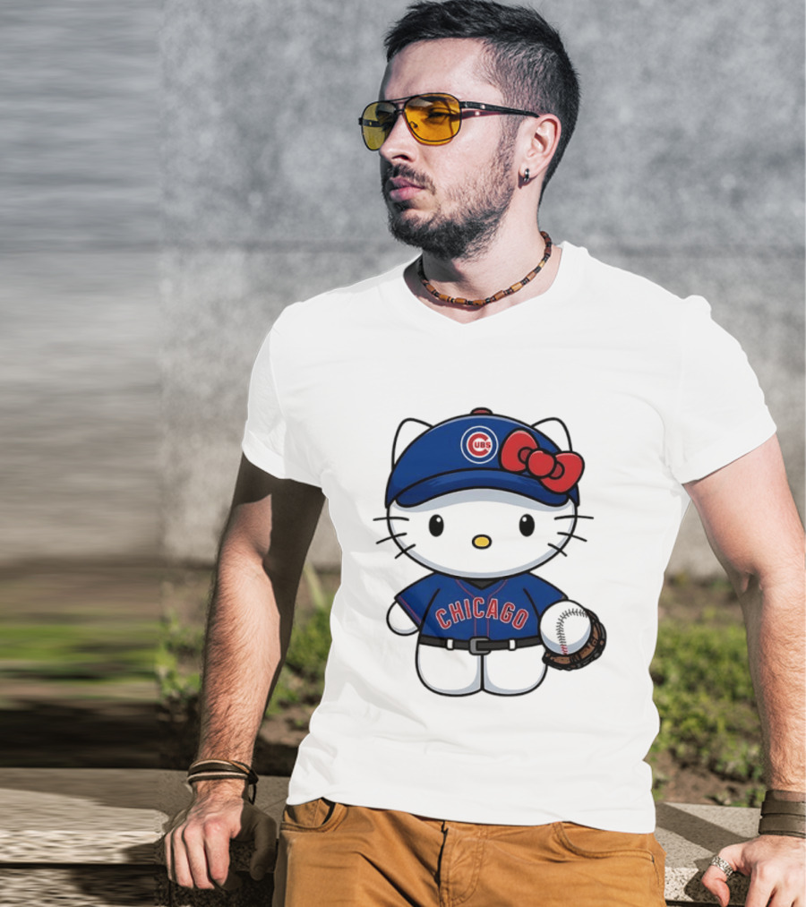 Hello Kitty Chicago Cubs Baseball MLB Collaboration T-Shirt