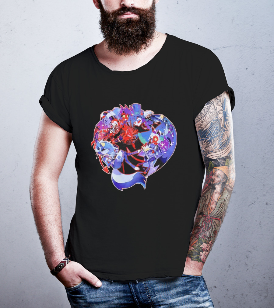 Blitzo Moxxie Millie Loona Stolas Helluva Boss Cast Crew Ensemble Vibrant Character Collage T-Shirt