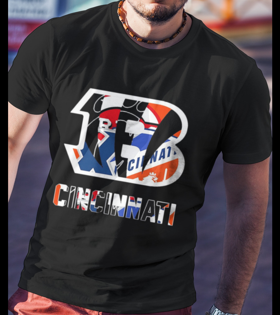 Cincinnati Bengals Reds Bearcats FC Musketeers Sports Logo Mashup T-Shirt