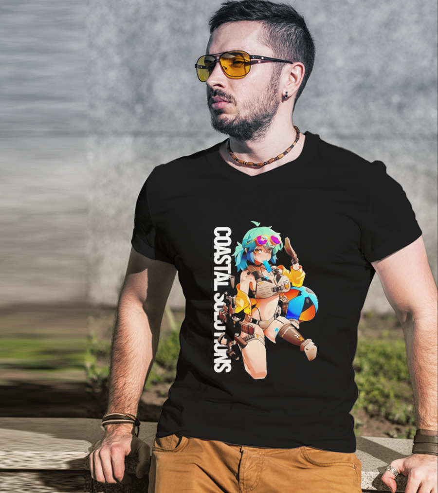 Coastal Solutions Anime Girl Popsicle Tactical Beach Vibes T-Shirt