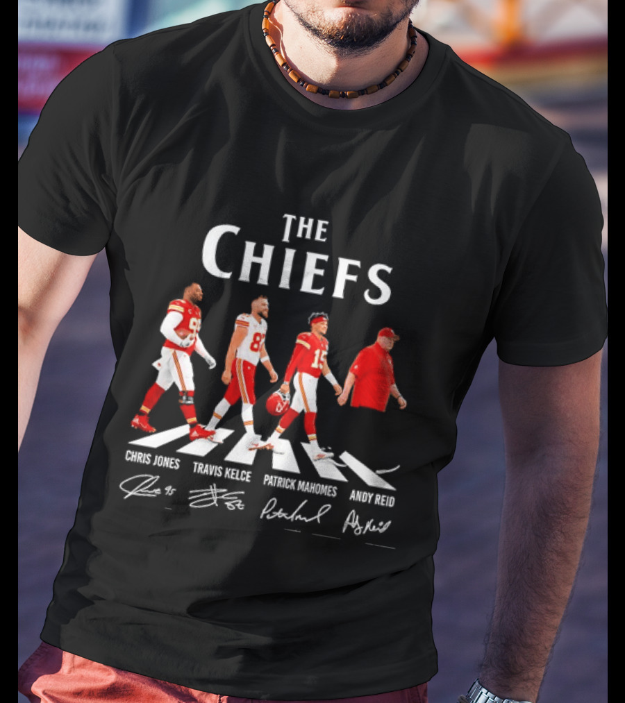 The Chiefs Abbey Road Chris Jones Travis Kelce Patrick Mahomes Andy Reid T-Shirt