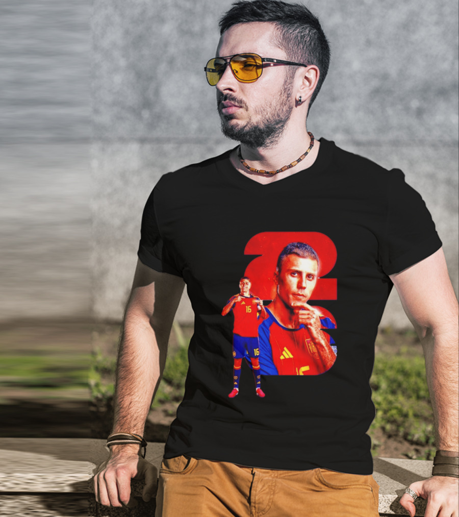 Rodrigo Hernández Cascante Rodri No 16 Spain Manchester City Football Player T-Shirt