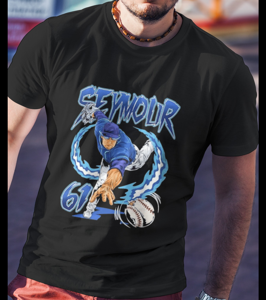 Seymour 61 Miami Marlins MLB Baseball Player Pitching Action T-Shirt