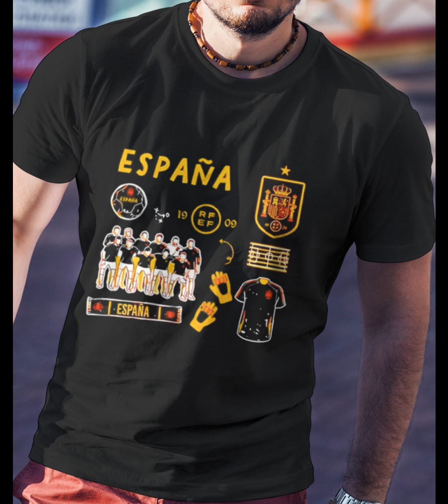 Spain Team Collection RFEF Espana Football Crest And Players T-Shirt