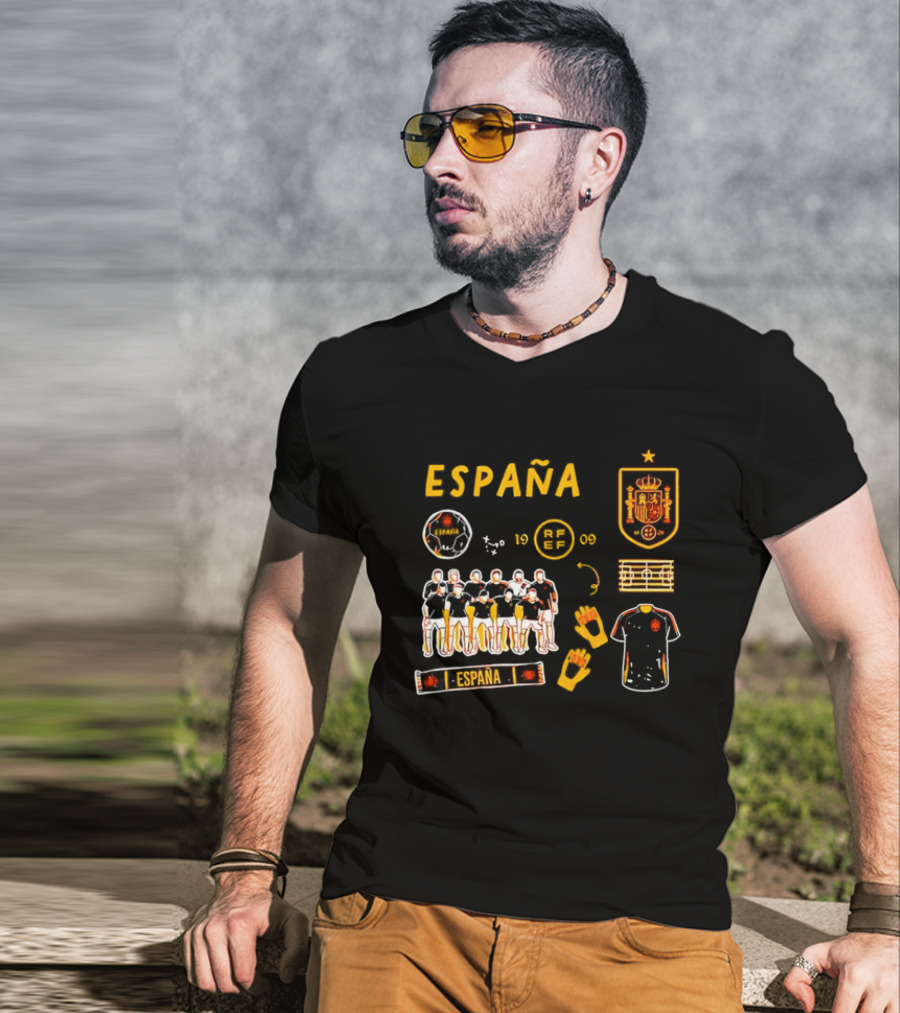 Spain Team Collection RFEF Espana Football Crest And Players T-Shirt