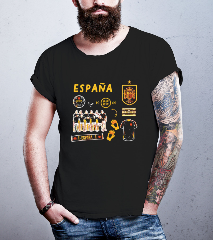 Spain Team Collection RFEF Espana Football Crest And Players T-Shirt
