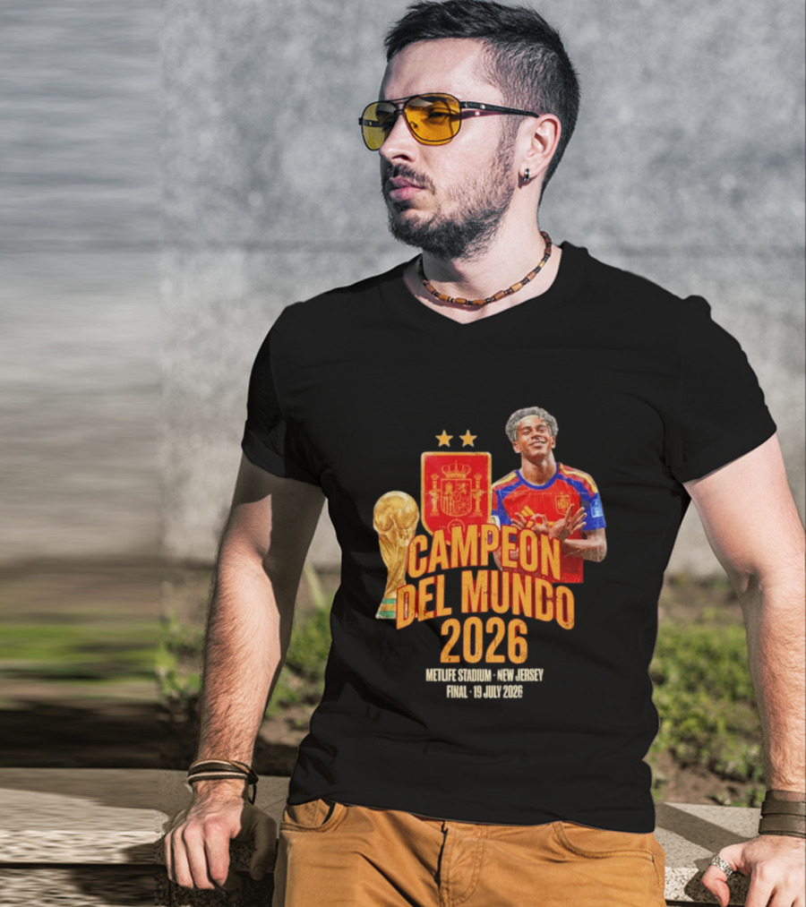 Spain Campeon Del Mundo 2026 Metlife Stadium New Jersey Final 19 Jul 2026 T-Shirt