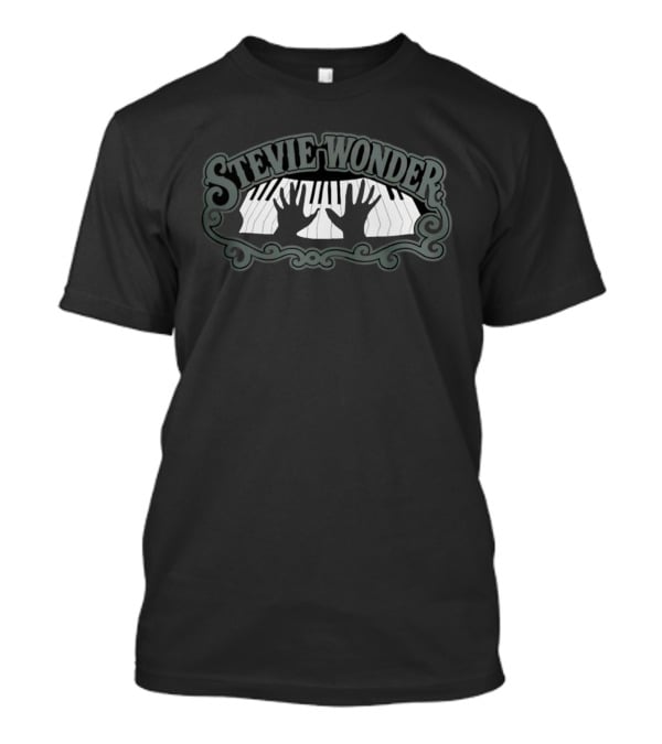 Stevie Wonder Piano Hands Visual With Keyboard T-Shirt