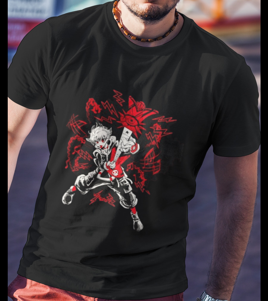 Neku Sakuraba The World Ends With You Gachi Red And Black Dynamic T-Shirt