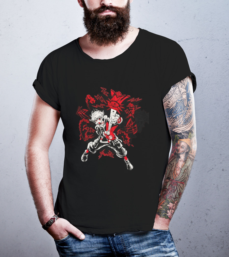 Neku Sakuraba The World Ends With You Gachi Red And Black Dynamic T-Shirt
