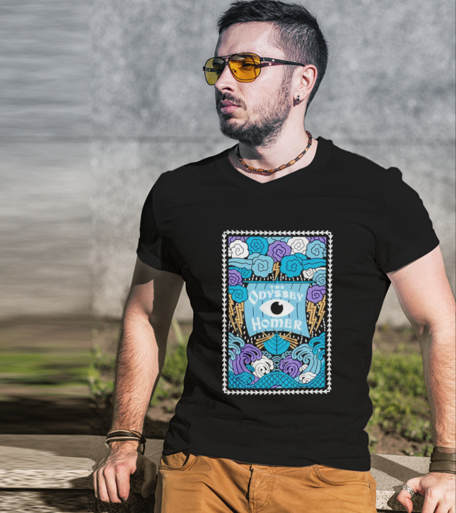The Odyssey Homer Cyclops Eye Lightning Waves T-Shirt