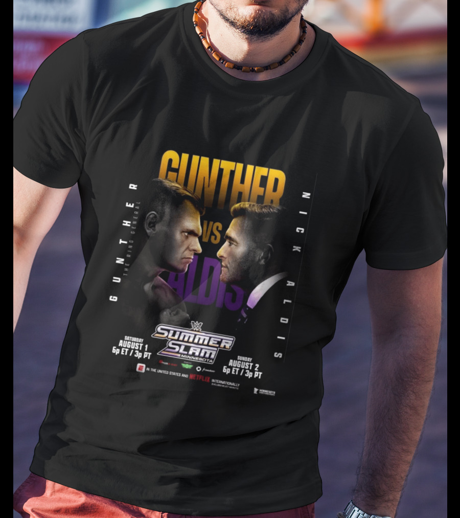 WWE SummerSlam Minnesota 2026 Gunther Vs Nick Aldis August 1 2 Match T-Shirt