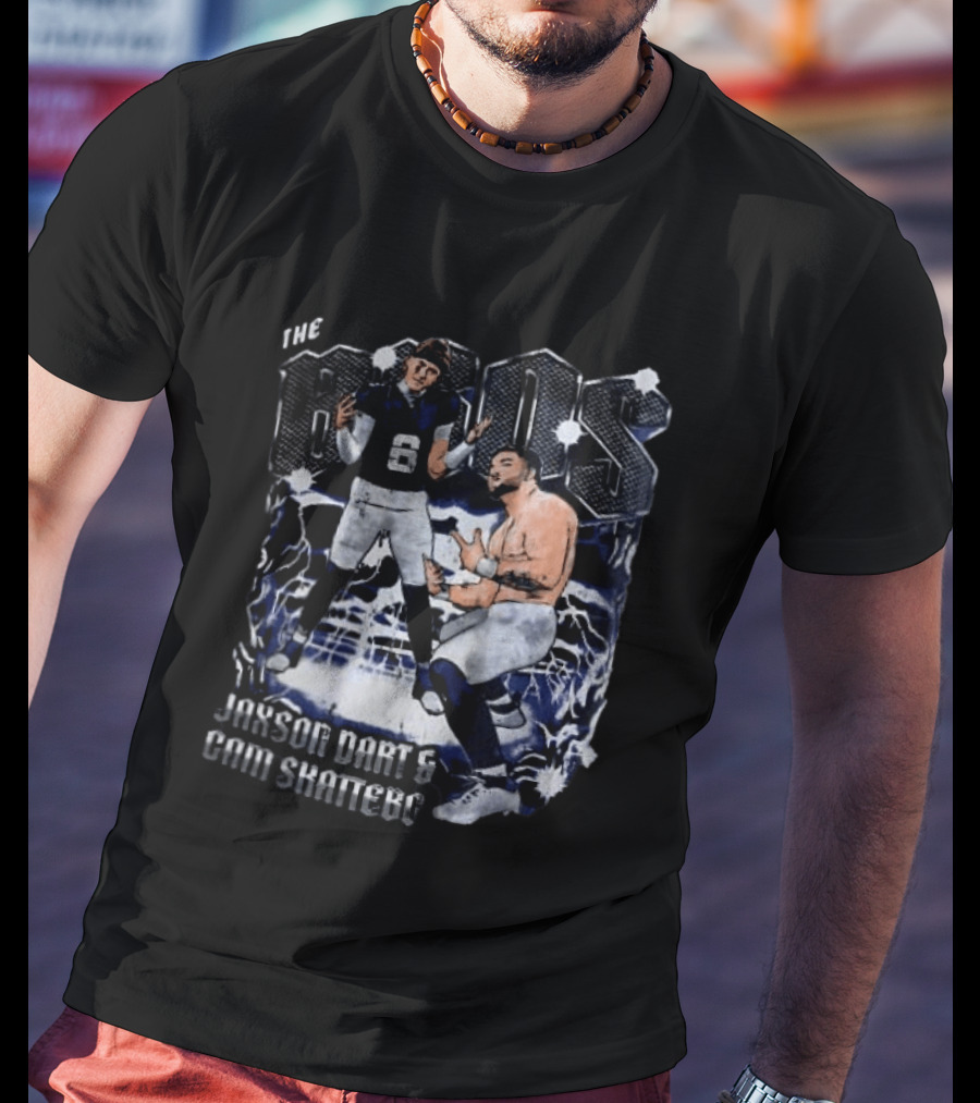 The Bros Jaxson Dart Cam Skattebo New York Giants Football Lightning T-Shirt