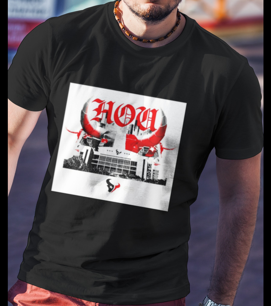 Houston Texans HOU H Town Red Bull Horns T-Shirt