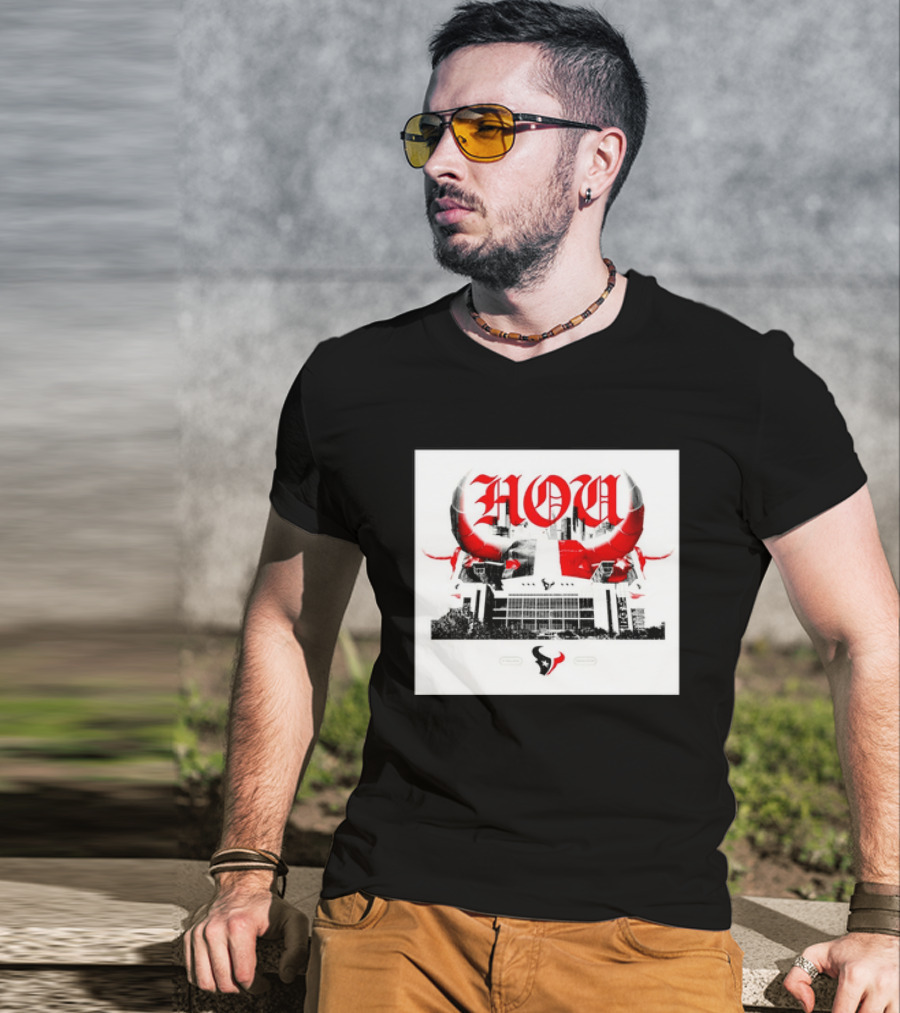 Houston Texans HOU H Town Red Bull Horns T-Shirt