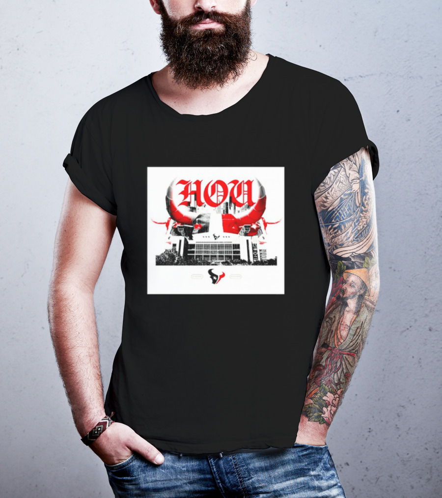 Houston Texans HOU H Town Red Bull Horns T-Shirt