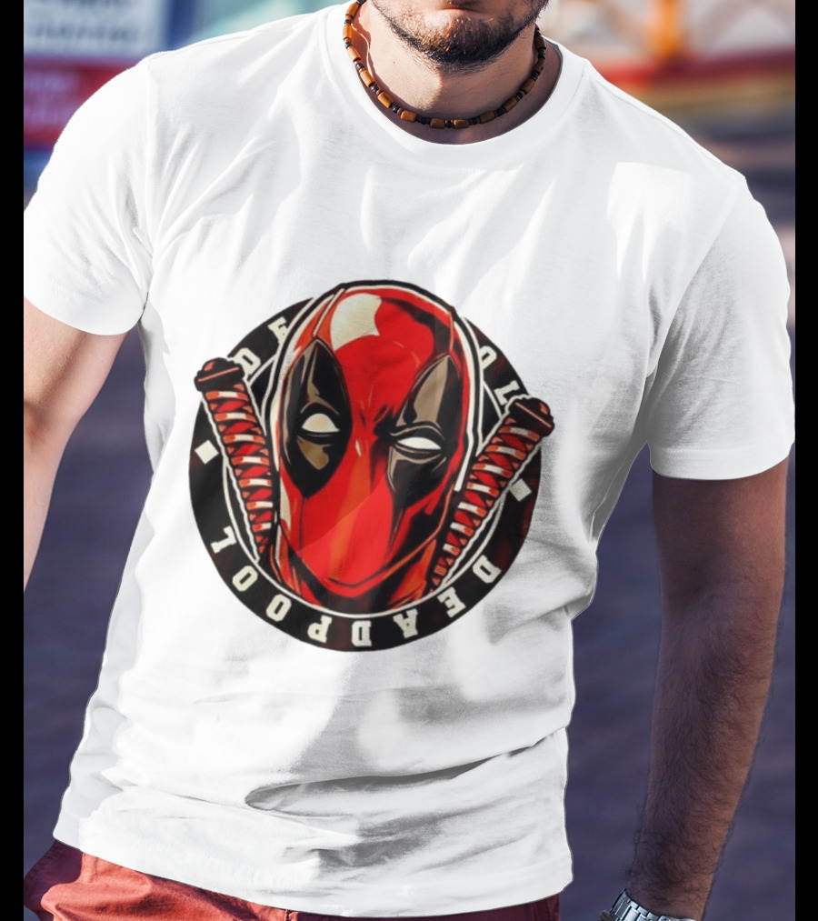 Deadpool Marvel Comics Mask Katana Swords T-Shirt