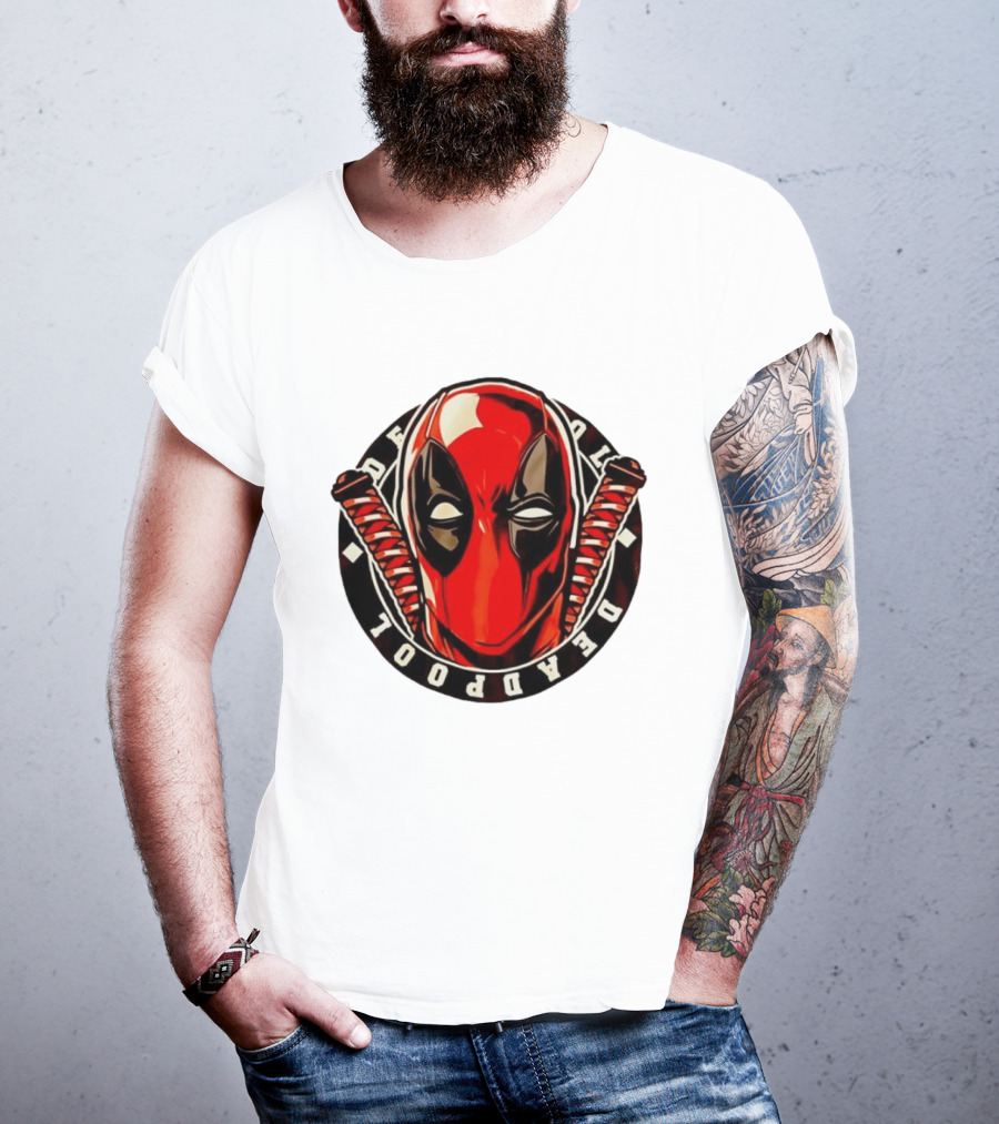 Deadpool Marvel Comics Mask Katana Swords T-Shirt