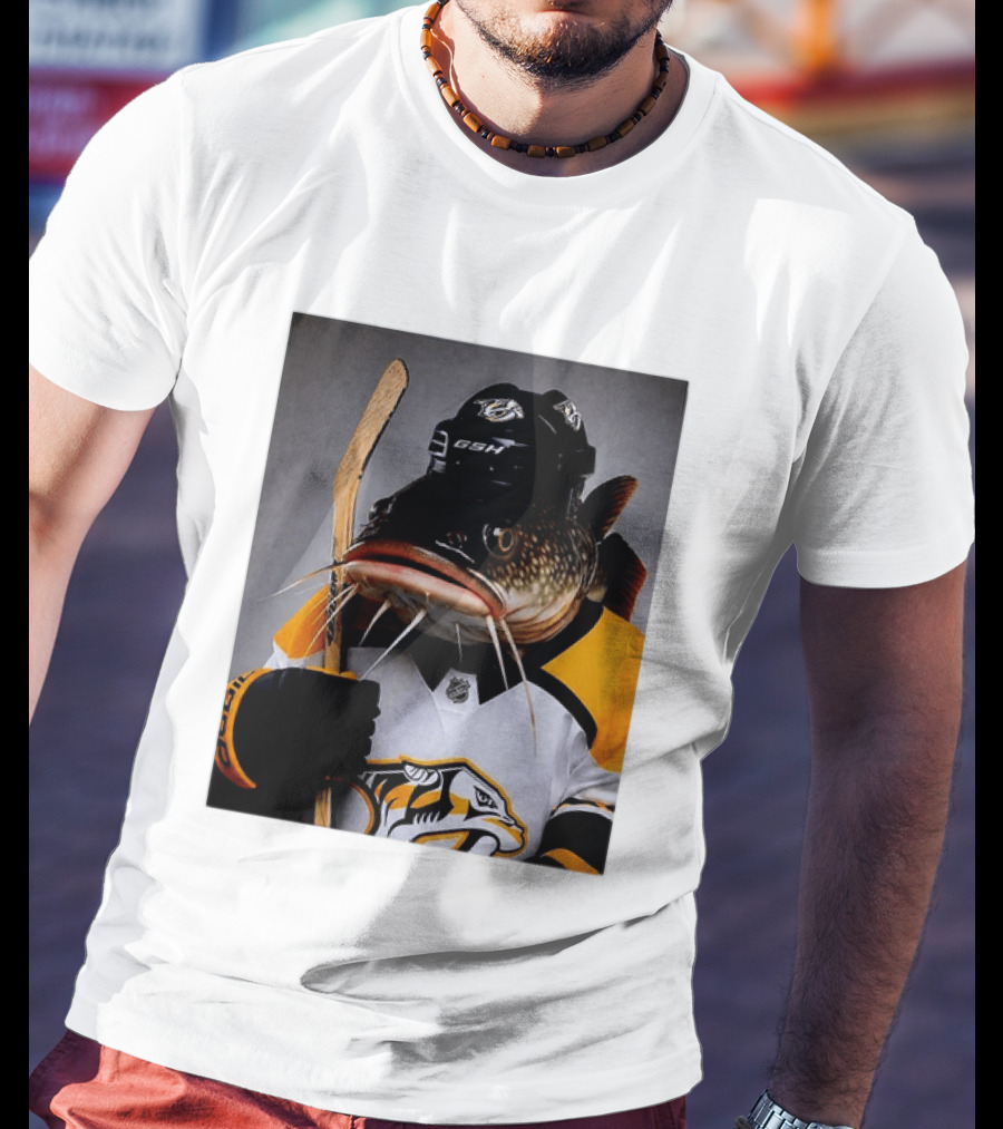 Nashville Predators Catfish Hockey Mascot Community Spirit T-Shirt