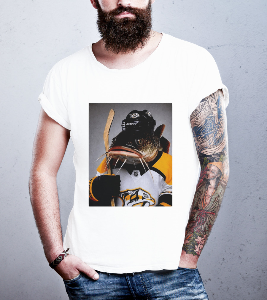 Nashville Predators Catfish Hockey Mascot Community Spirit T-Shirt