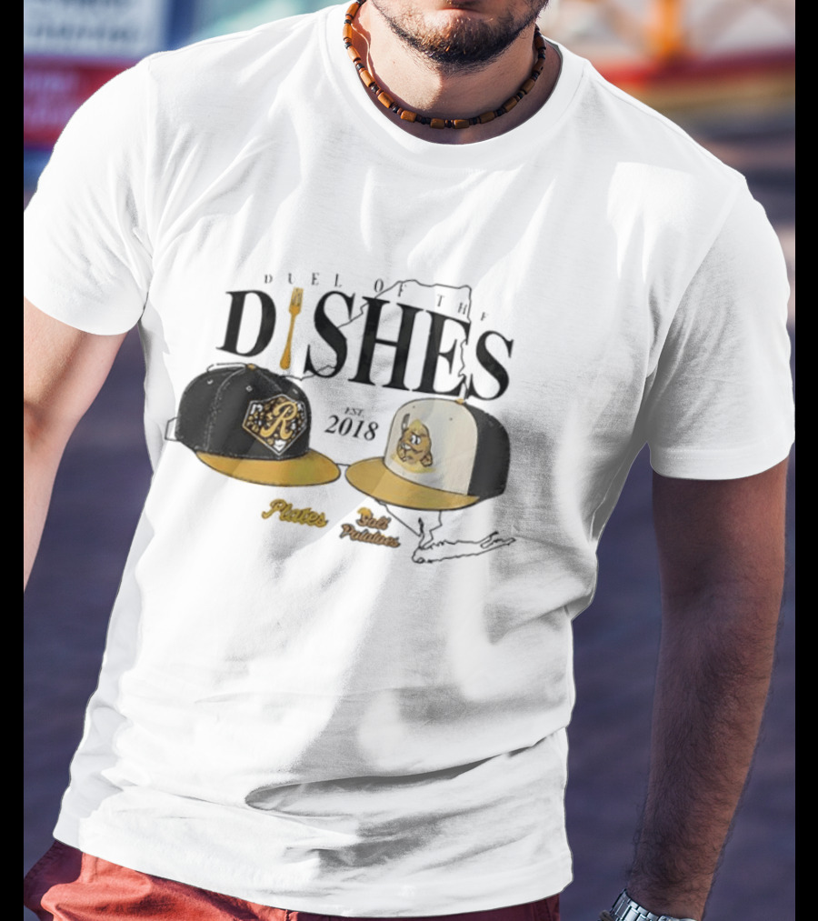 Rochester Plates Salt Potatoes Duel Of The Dishes Est 2018 New York State Caps T-Shirt