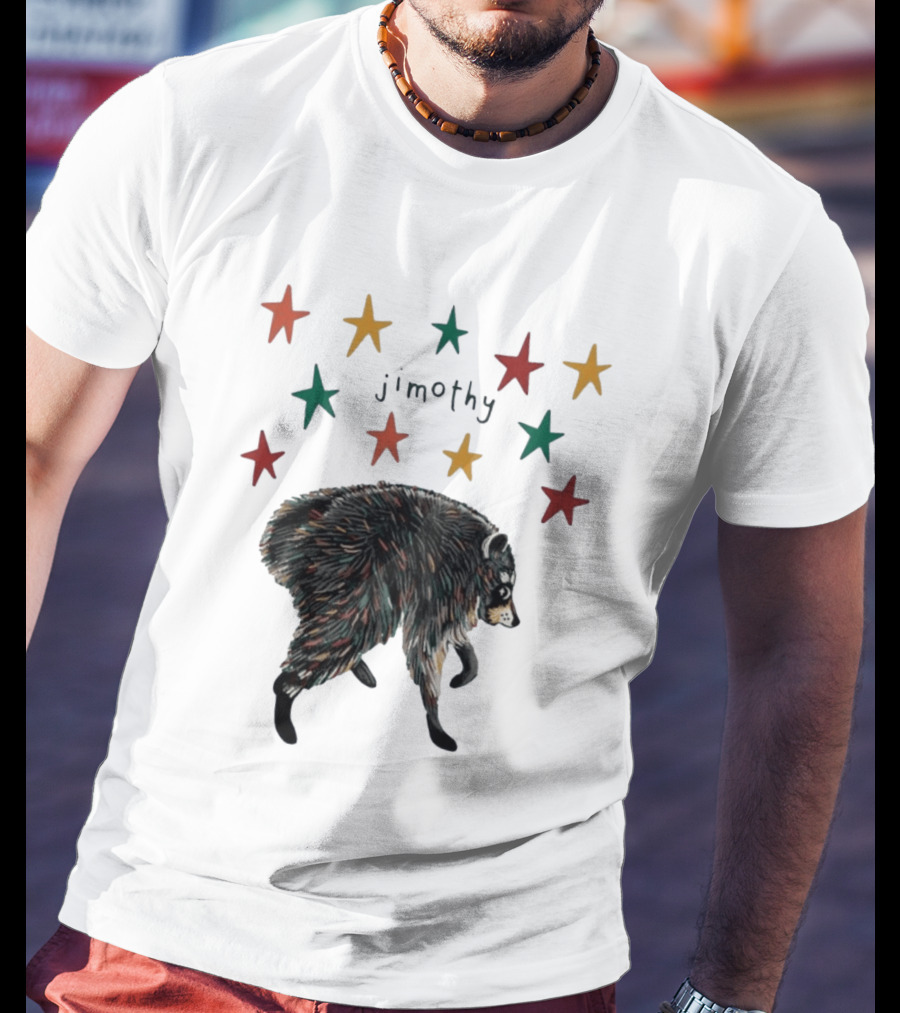 Jimothy Colorful Bear Stars Whimsical Animal T-Shirt