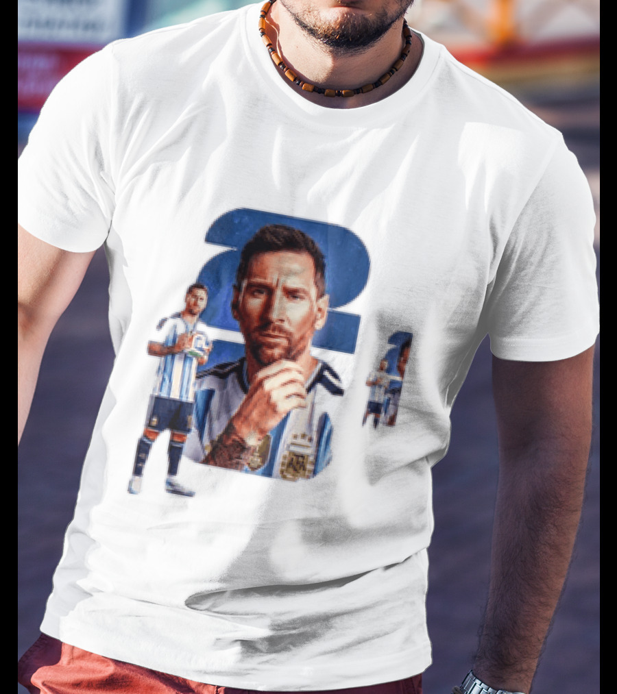 Lionel Messi Argentina Jersey 2023 FIFA World Cup Champion Collage T-Shirt