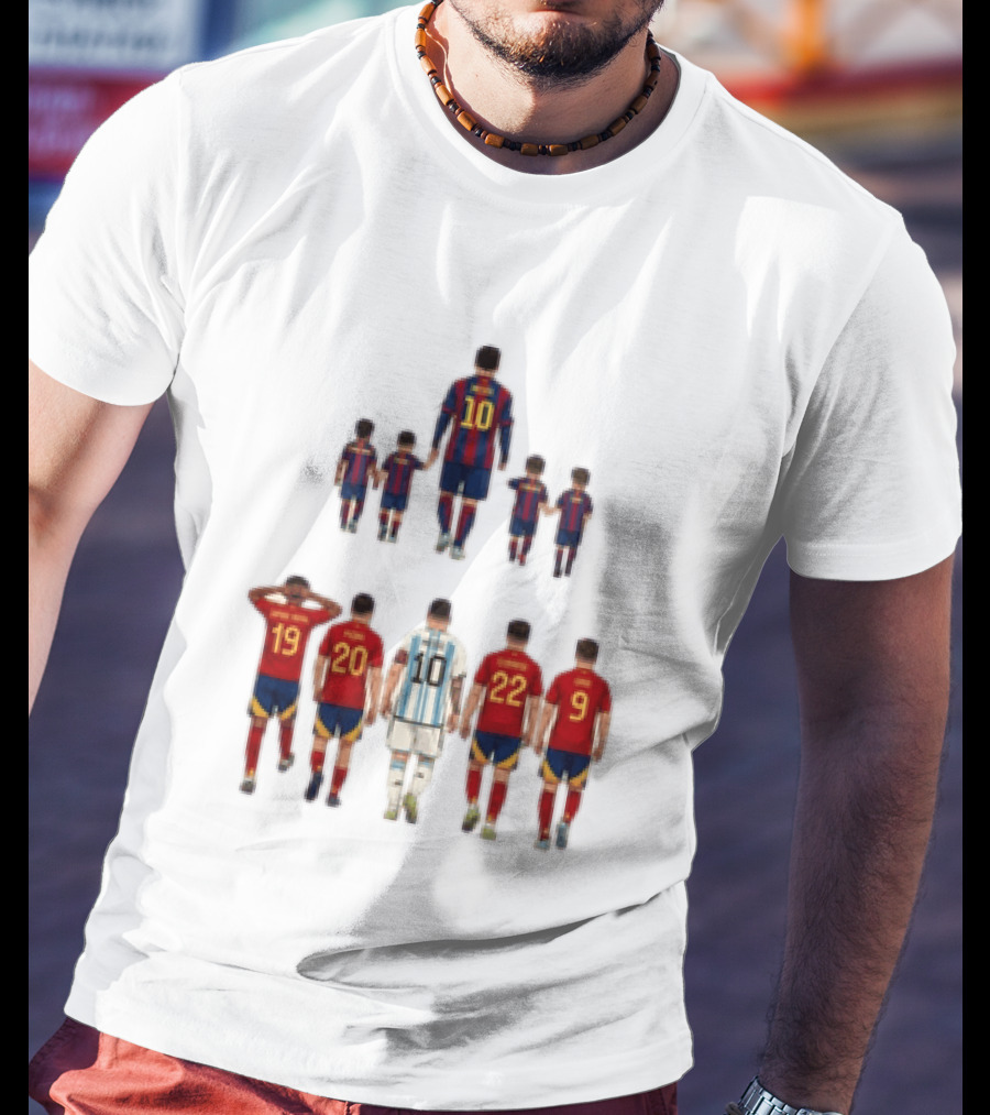 Lionel Messi With Lamine Yamal Pedri Gavi Football Legends T-Shirt