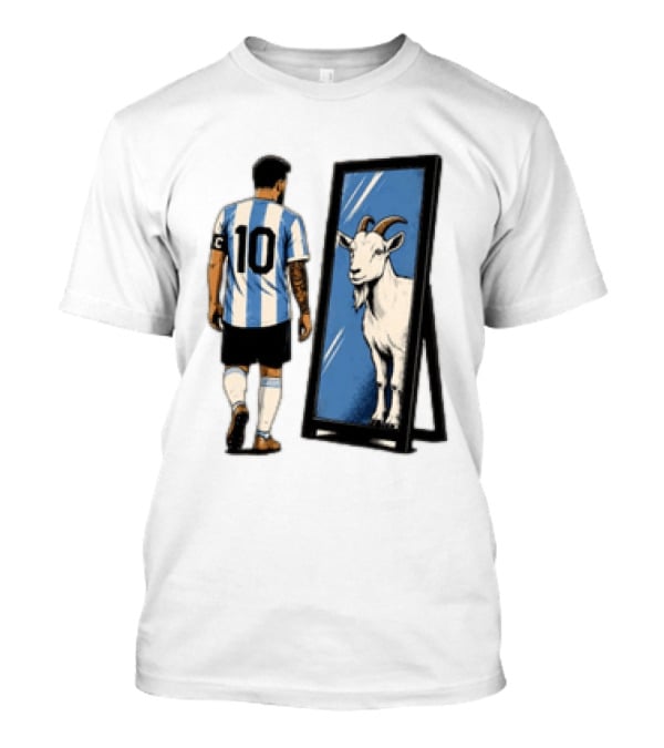 Messi Argentina 10 Reflecting GOAT Mirror Soccer T-Shirt