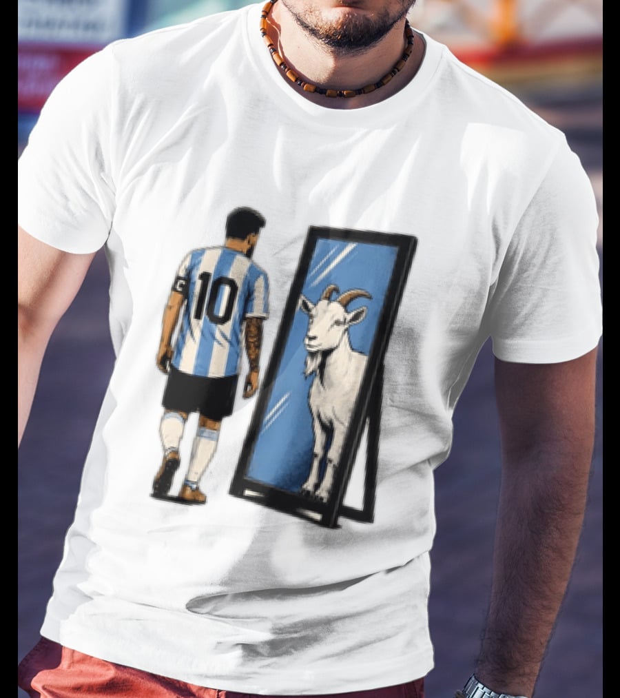 Messi Argentina 10 Reflecting GOAT Mirror Soccer T-Shirt